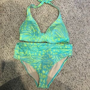Victoria's Secret multi color halter lined swimwear bikini top size medium